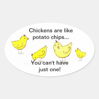 Ovale Sticker à chips de poulet