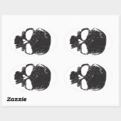 Ovale Sticker à crâne Delta (Feuille)