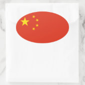 Ovale Sticker à drapeau chinois (Sac)