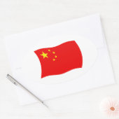 Ovale Sticker à drapeau chinois (Enveloppe)