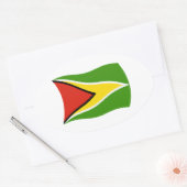 Ovale Sticker à drapeau de Guyana (Enveloppe)
