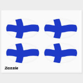 Ovale Sticker à drapeau finlandais (Feuille)