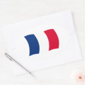 Ovale Sticker à drapeau français (Enveloppe)