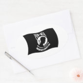 Ovale Sticker à drapeau POW & MIA (Enveloppe)