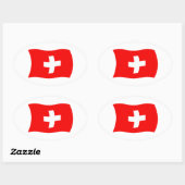 Ovale Sticker à drapeau suisse (Feuille)