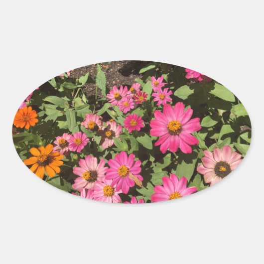 Ovale Sticker à fleurs (Devant)