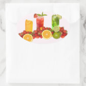 Ovale Sticker à fruits tropicaux (Sac)