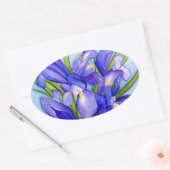 Ovale Sticker à peinture à fleurs Iris Bouquet (Enveloppe)