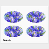 Ovale Sticker à peinture à fleurs Iris Bouquet (Feuille)
