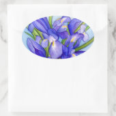 Ovale Sticker à peinture à fleurs Iris Bouquet (Sac)