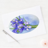 Ovale Sticker à peinture à fleurs Iris Bouquet (Enveloppe)