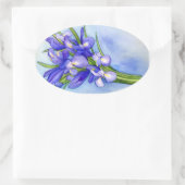 Ovale Sticker à peinture à fleurs Iris Bouquet (Sac)