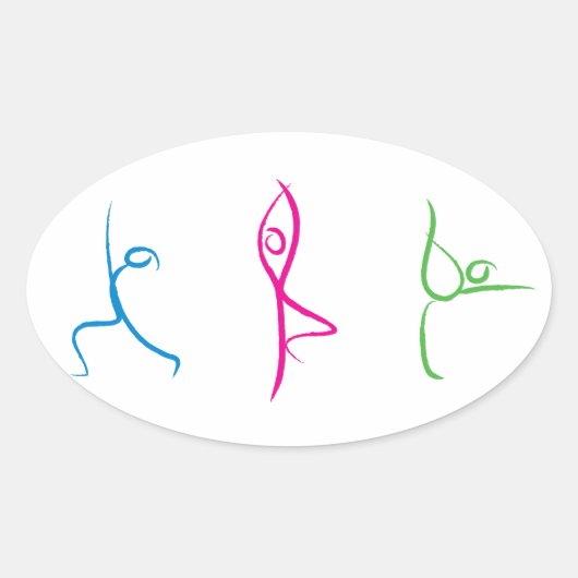 Ovale Sticker à pose de yoga (Devant)