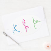 Ovale Sticker à pose de yoga (Enveloppe)