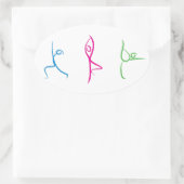 Ovale Sticker à pose de yoga (Sac)