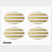 Ovale Sticker à rayures dorées (Feuille)