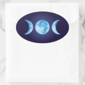Ovale Sticker à trois phases de lune (Sac)