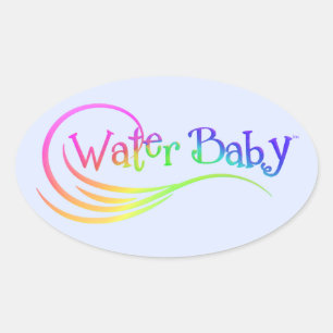 Ovale Sticker Arc-en-ciel pour bébé d'eau