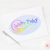 Ovale Sticker Arc-en-ciel pour bébé d'eau (Enveloppe)