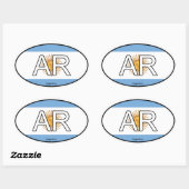 Ovale Sticker argentin Euro (Feuille)