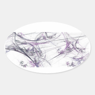Ovale Sticker Arrière - plan Fractal Spider Web Oval