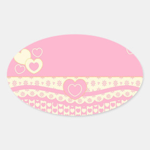 Ovale Sticker Arrière - plan Oval pour oreille rose