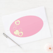 Ovale Sticker Arrière - plan Oval pour oreille rose (Enveloppe)