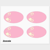 Ovale Sticker Arrière - plan Oval pour oreille rose (Feuille)