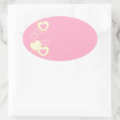 Ovale Sticker Arrière - plan Oval pour oreille rose (Sac)