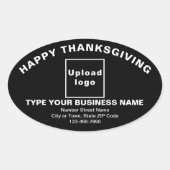 Ovale Sticker Black Oval de Thanksgiving (Devant)