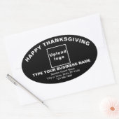 Ovale Sticker Black Oval de Thanksgiving (Enveloppe)
