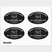 Ovale Sticker Black Oval de Thanksgiving (Feuille)