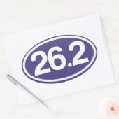 Ovale Sticker bleu 26.2 (Sticker de marathon complet) (Enveloppe)