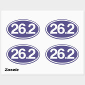 Ovale Sticker bleu 26.2 (Sticker de marathon complet) (Feuille)