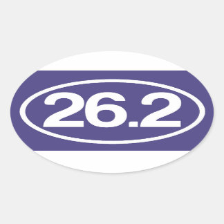 Ovale Sticker bleu 26.2 (Sticker de marathon complet)