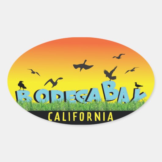 Ovale Sticker Bodega Bay (Devant)