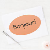 Ovale Sticker Bonjour (Enveloppe)