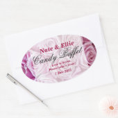 Ovale Sticker Buffet de bonbons rose PInk (Enveloppe)