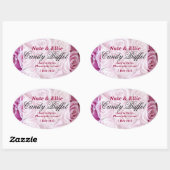Ovale Sticker Buffet de bonbons rose PInk (Feuille)