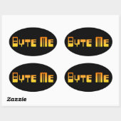 Ovale Sticker Byte Me (Feuille)