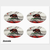 Ovale Sticker californien (Feuille)