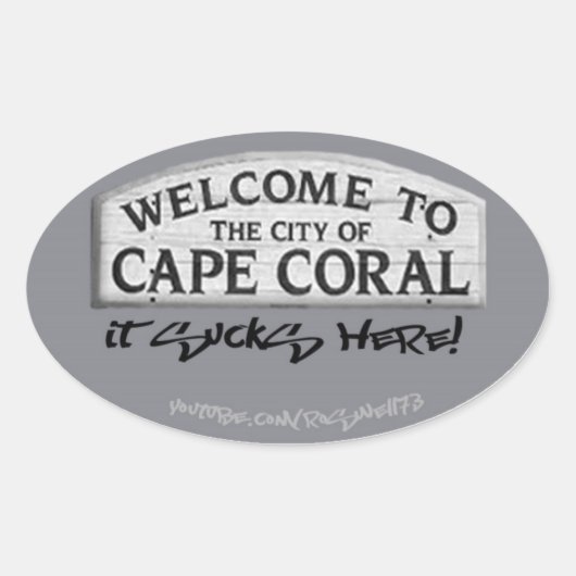 Ovale Sticker Cape Coral Sucks (Devant)