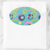 Ovale Sticker Cercles bleus funky (Sac)