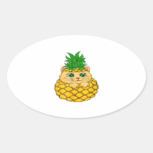 Ovale Sticker Chat Lucky - Idée Cadeau Cute