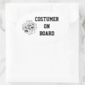 Ovale Sticker Costumer À Bord (Sac)