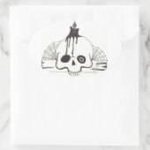 Ovale Sticker crâne bougie (Sac)