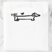 Ovale Sticker Dachshund Love (Sac)