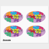 Ovale Sticker d'alimentation des fleurs (Feuille)