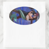 Ovale Sticker d'amour caribéen de Mermaid & Pirate (Sac)