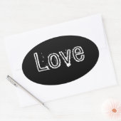 Ovale Sticker d'amour - Noir2 (Enveloppe)